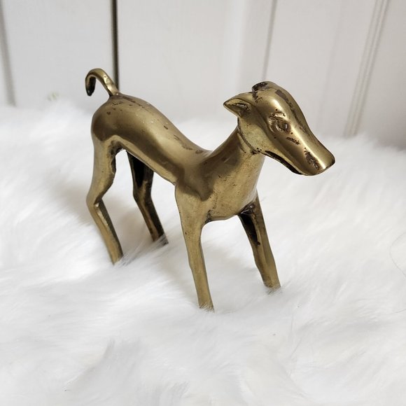 Vintage Solid Brass Mid Century Great Dane - Picture 1 of 6